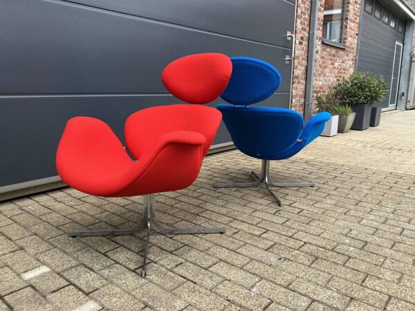 2x Artifort Pierre Paulin Big Tulip 1e éditie terug in Nieuwstaat!!