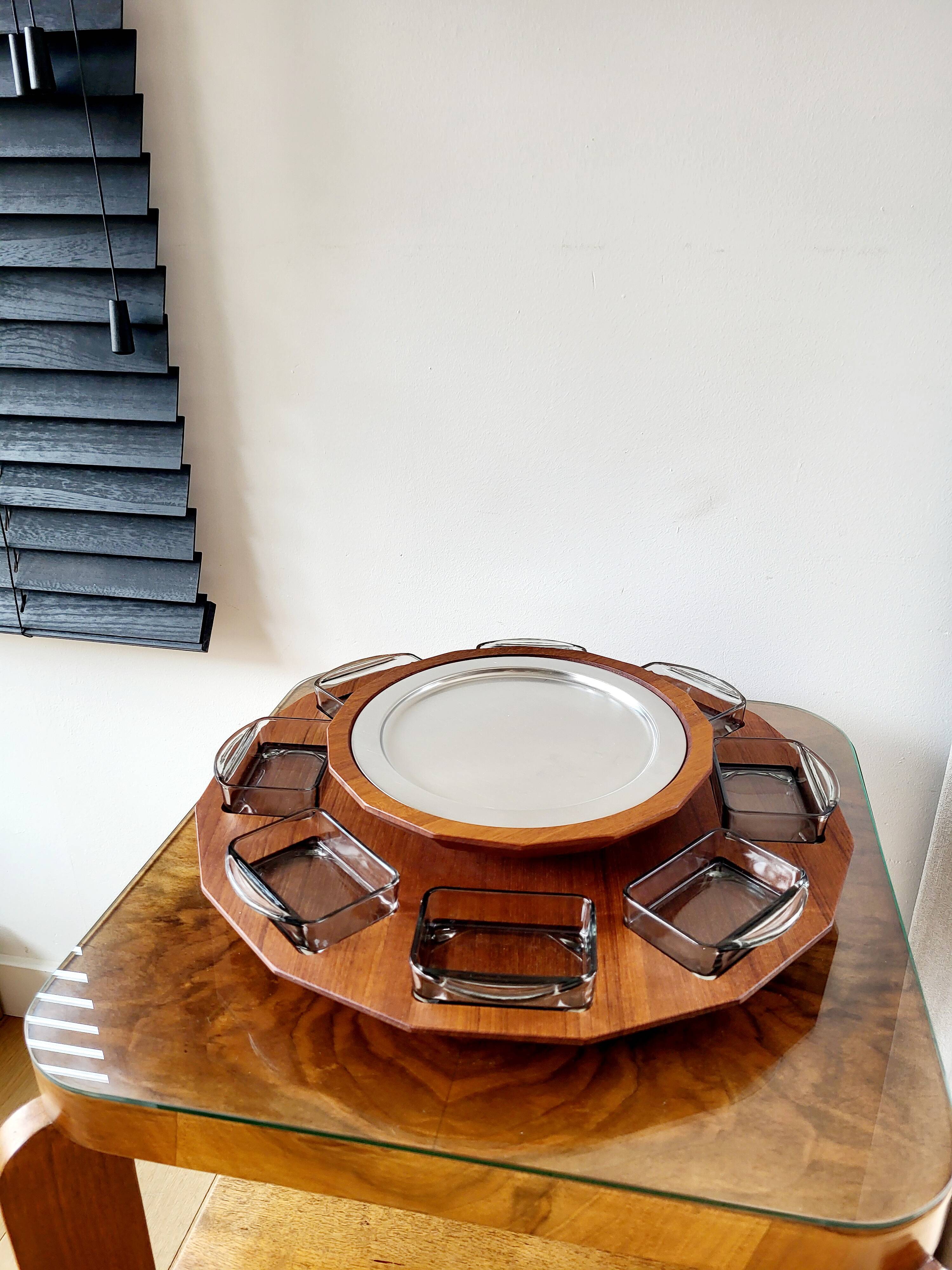 Plateau tournant Lazy Susan, design scandinave des années 60