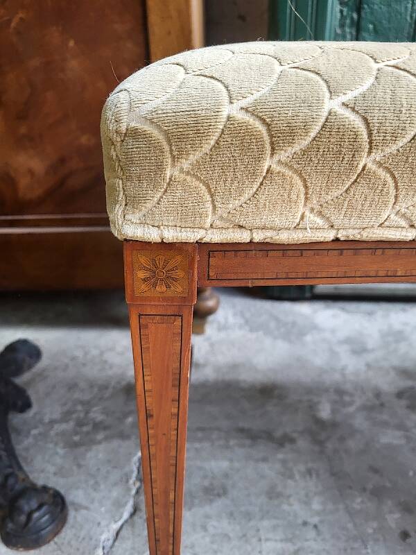 Series of 4 directory chairs in marquetry and cherry wood