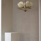 Ceiling lamp with five lights in mid-century modern style, opal glass shade, Itsu, Finland.