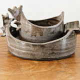 Duo of terracotta ramekins "hen" signed