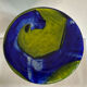 Large multicoloured blown glass vase – White, cobalt blue and green.