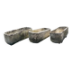 Set of 3 planters 85x27x33cm