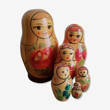 Set 6 Russian dolls matryoshkas - vintage