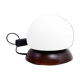 Lampe champignon en bois et verre opalin