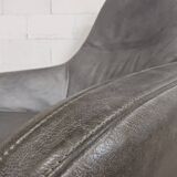 Grey leather swivel armchair Specter by DYYK (Almost new)