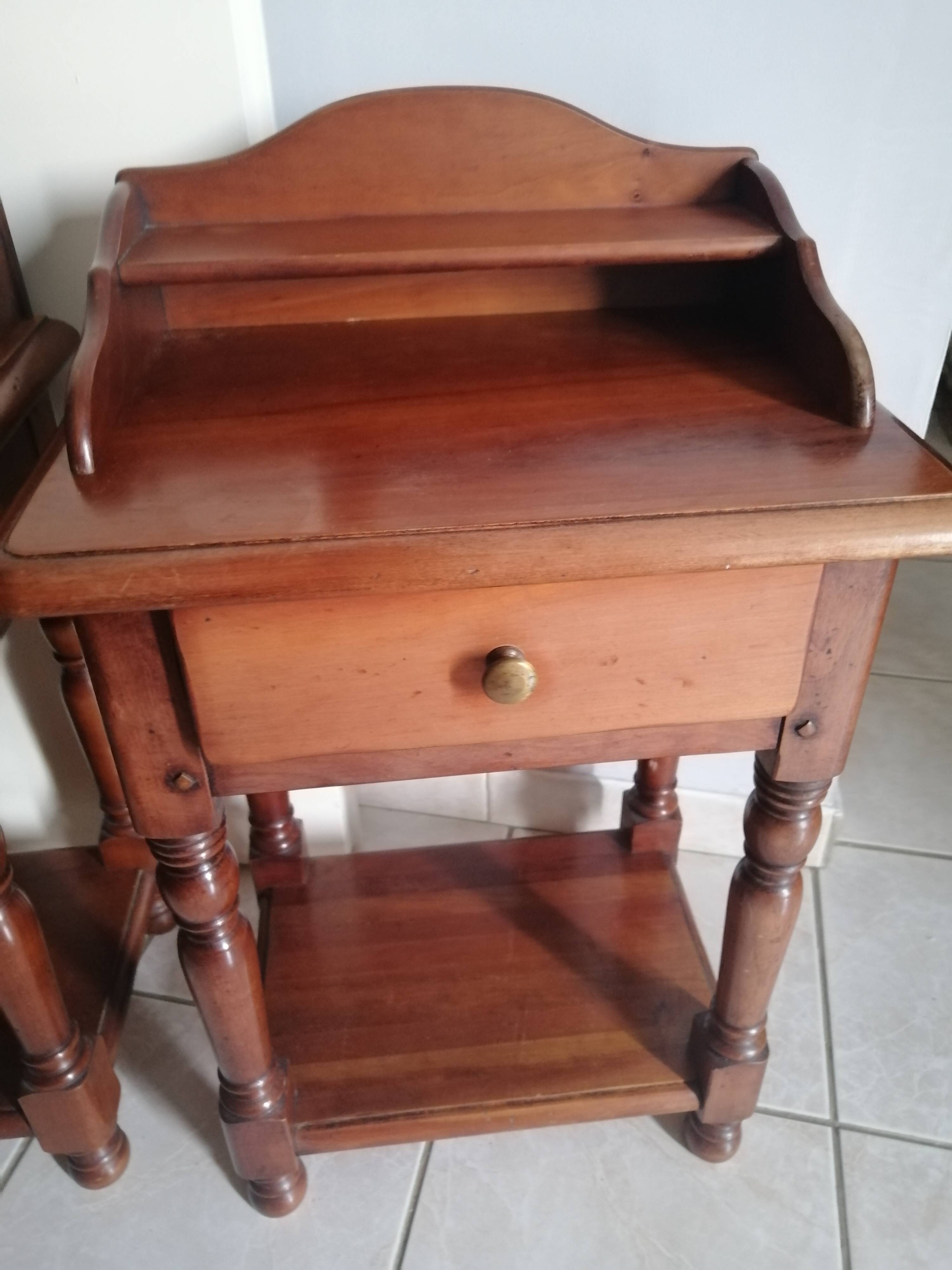 Pair of cherry wood bedside tables