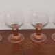 Set of 4 large glasses with pink feet Luminarc France