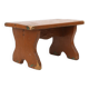 French rustic low church stool in terracotta painted wood, ca. 1900