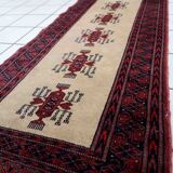 Vintage carpet Uzbek Bukhara handmade 61cm x 190cm 1960s