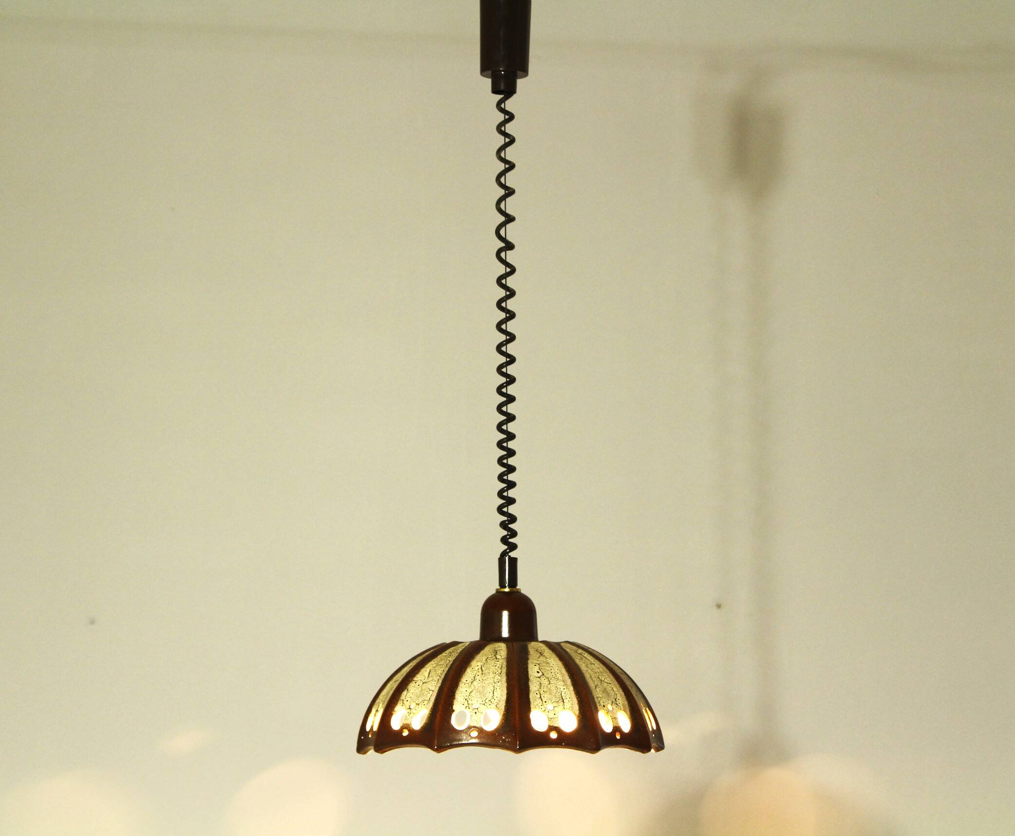 Fat Lava Ceramic Pendant Light from Pan Leuchten, 1970s