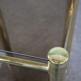 Hollywood Regency Golden Smoked Glass Side Table