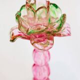 Set of two vintage Murano glass palm tree candle holders