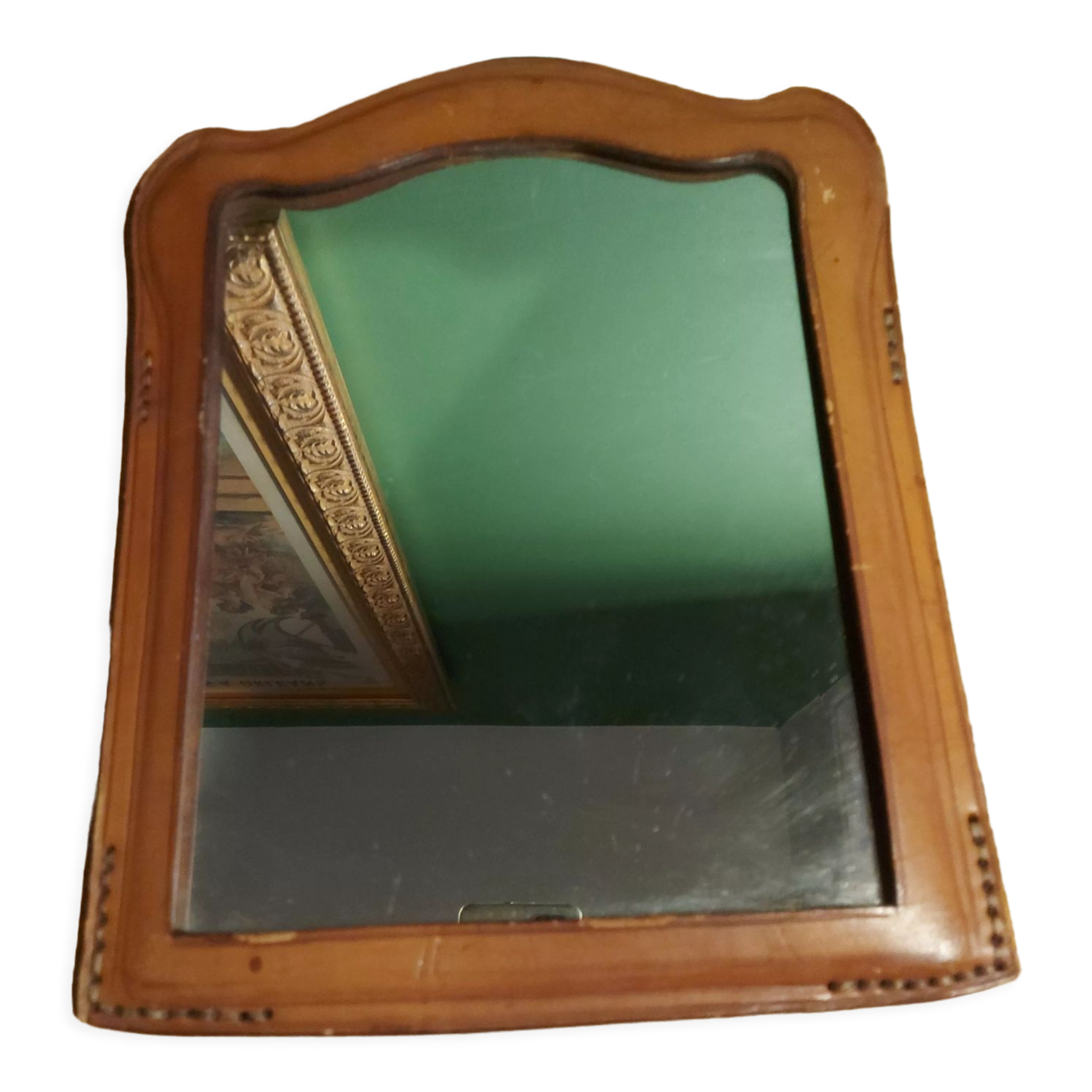 Vintage leather mirror