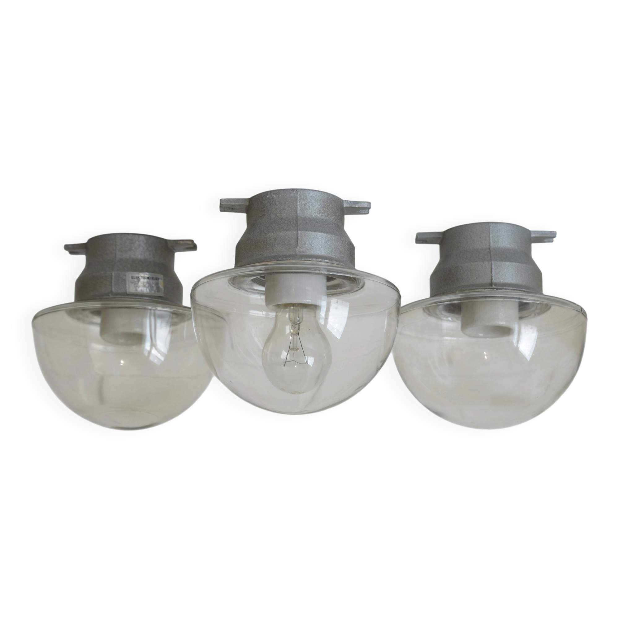 Set Of 3 / Vintage Wall Mushroom  Lamp / Ceiling Light / Industrial Sconces