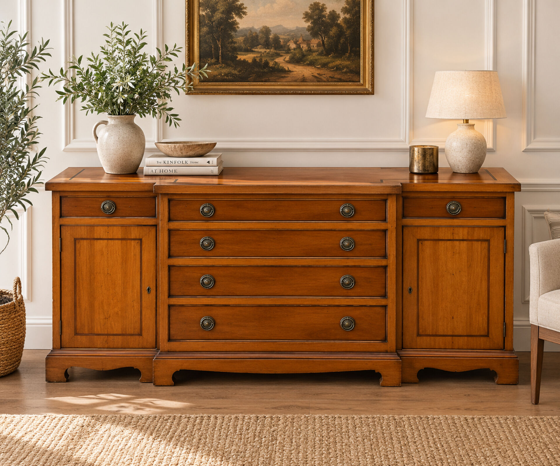 Buffet-style server enfilade English Empire