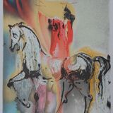 Salvador Dali: Horses, The Christian Knight - Signed Lithograph