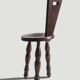 Folk Art Chestnut Wood Tripod Chair, Charles Dudouyt Style, France, 1930s