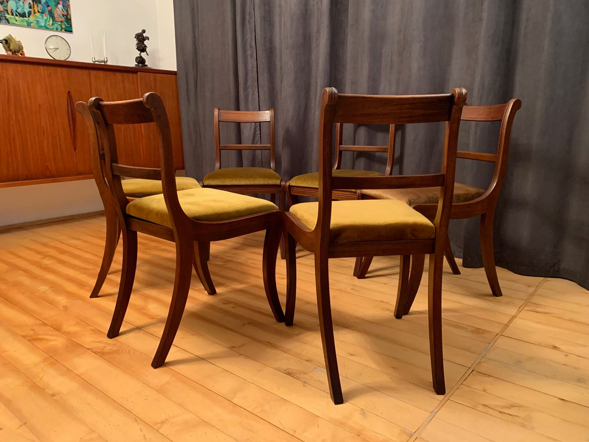 Ensemble de six chaises Regency Bevan Funnell Ltd Reprodux Angleterre années 1970