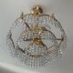 Lustre cascade de pampilles en bronze et cristal