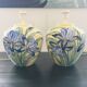 Paire de pieds de lampes italiennes décor iris