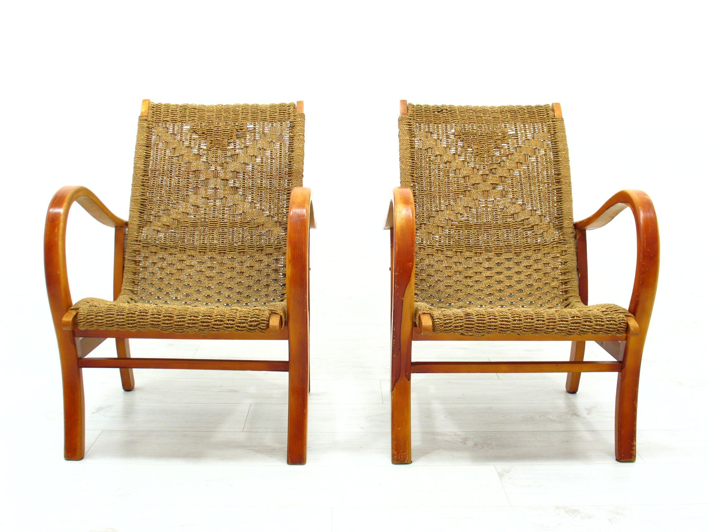 Chaises en corde vintage, 1970