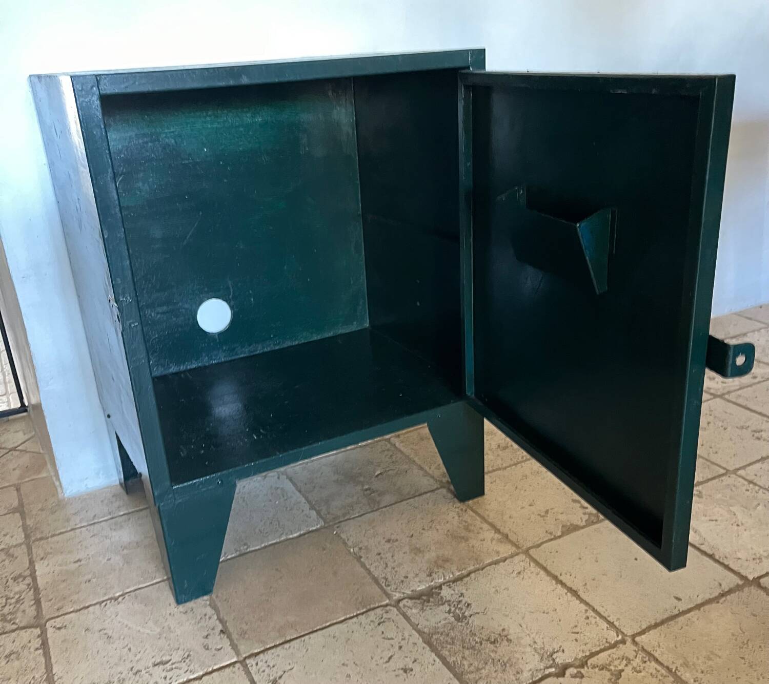 Small dark green industrial furniture