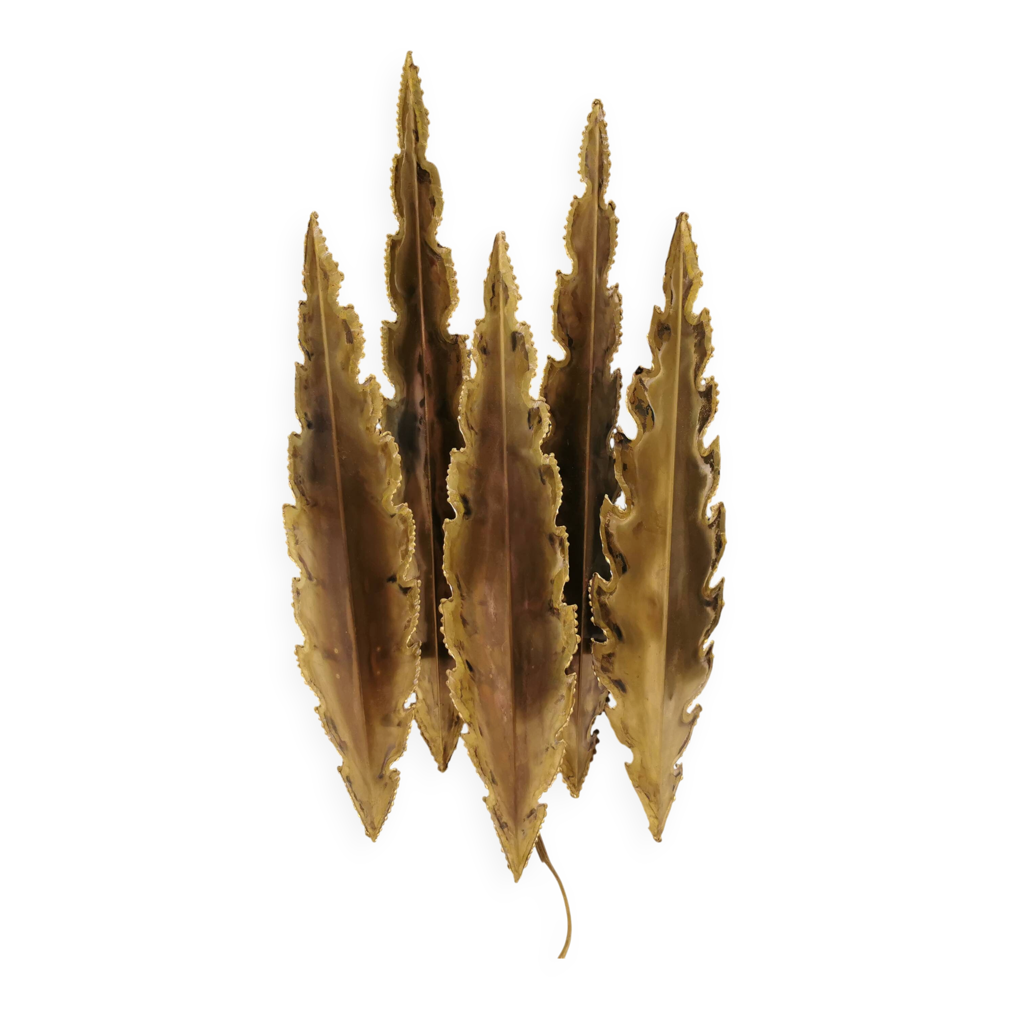 HUGE Brutalist Brass Wall Lamp by Svend Aage Holm Sørensen, Denmark 1960s