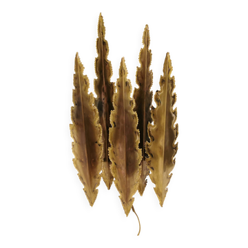 HUGE Brutalist Brass Wall Lamp by Svend Aage Holm Sørensen, Denmark 1960s