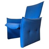 Space age design lounge chair in blue fabric, Netherlands 1960s