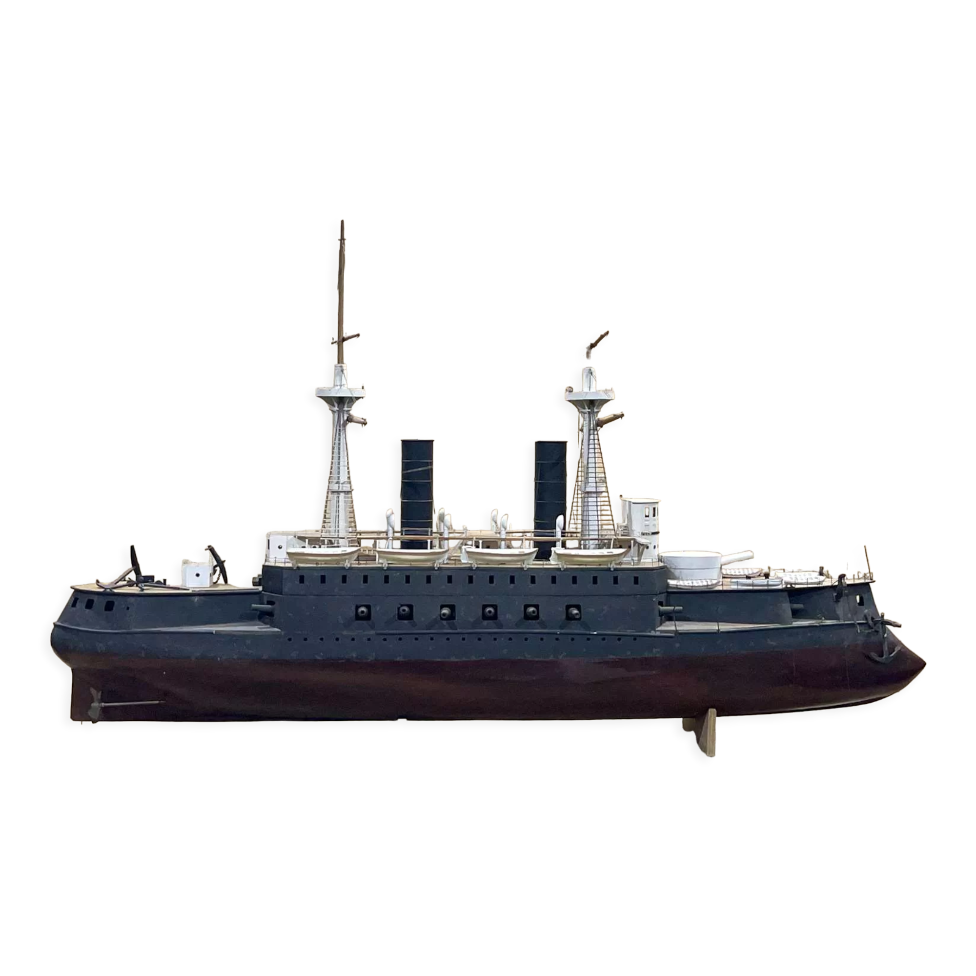 Model representing a battleship of the late nineteenth century