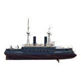 Model representing a battleship of the late nineteenth century
