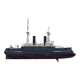 Model representing a battleship of the late nineteenth century