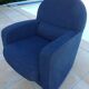Club armchair upholstered in blue fabrics –Excellent condition-