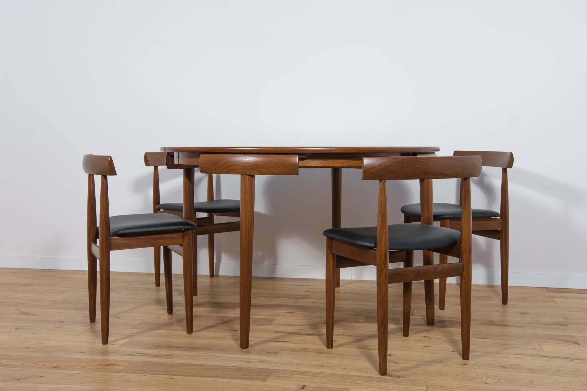 Mid-Century Teak Dining Table & Chairs by Hans Olsen for Frem Røjle, 1960s, Set of 5