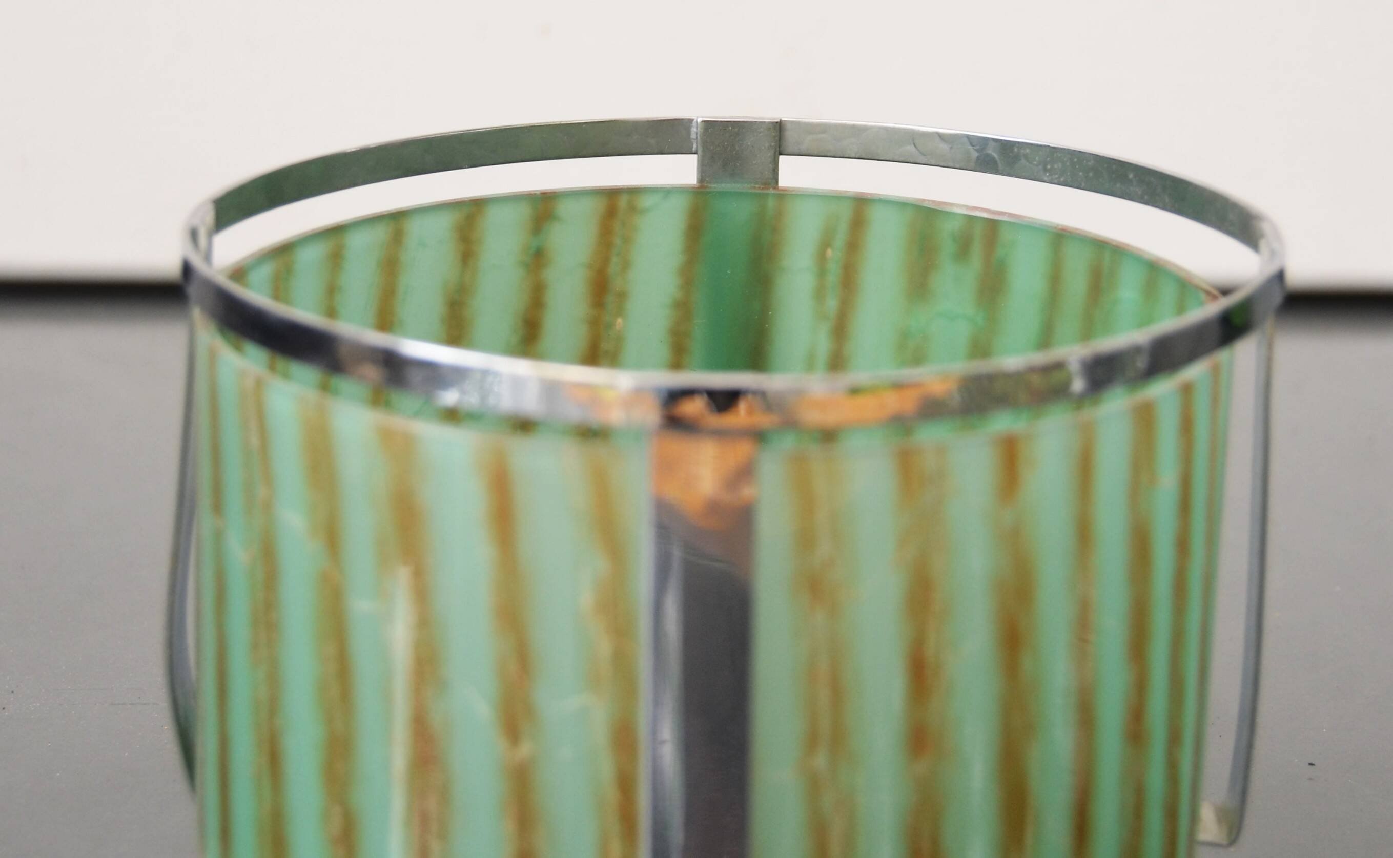 Art Deco Candle Holder Stand by WMF Ikora with Green Glass