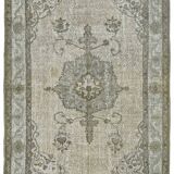 Overdyed Wool Vintage Handmade Carved Rug 173 cm x 272 cm