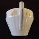 Set of six Art Deco white fine porcelain coffee cups and saucers