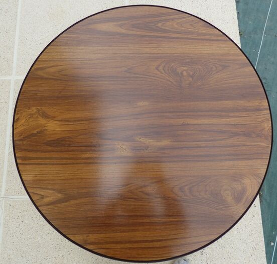 VINTAGE round coffee table in metal and wood