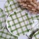 Assiettes à dessert Moulin des Loups - Modèle Nappe vert