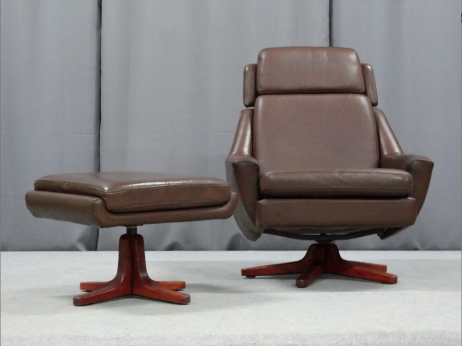 Leather ottoman chair, 1970