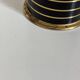 Vintage 1960 black cigarette case with gold stripes - 14 x 7 cm