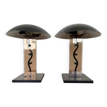 Paire de lampes de table Big Design du milieu du siècle par Kamenicky Senov, années 1980