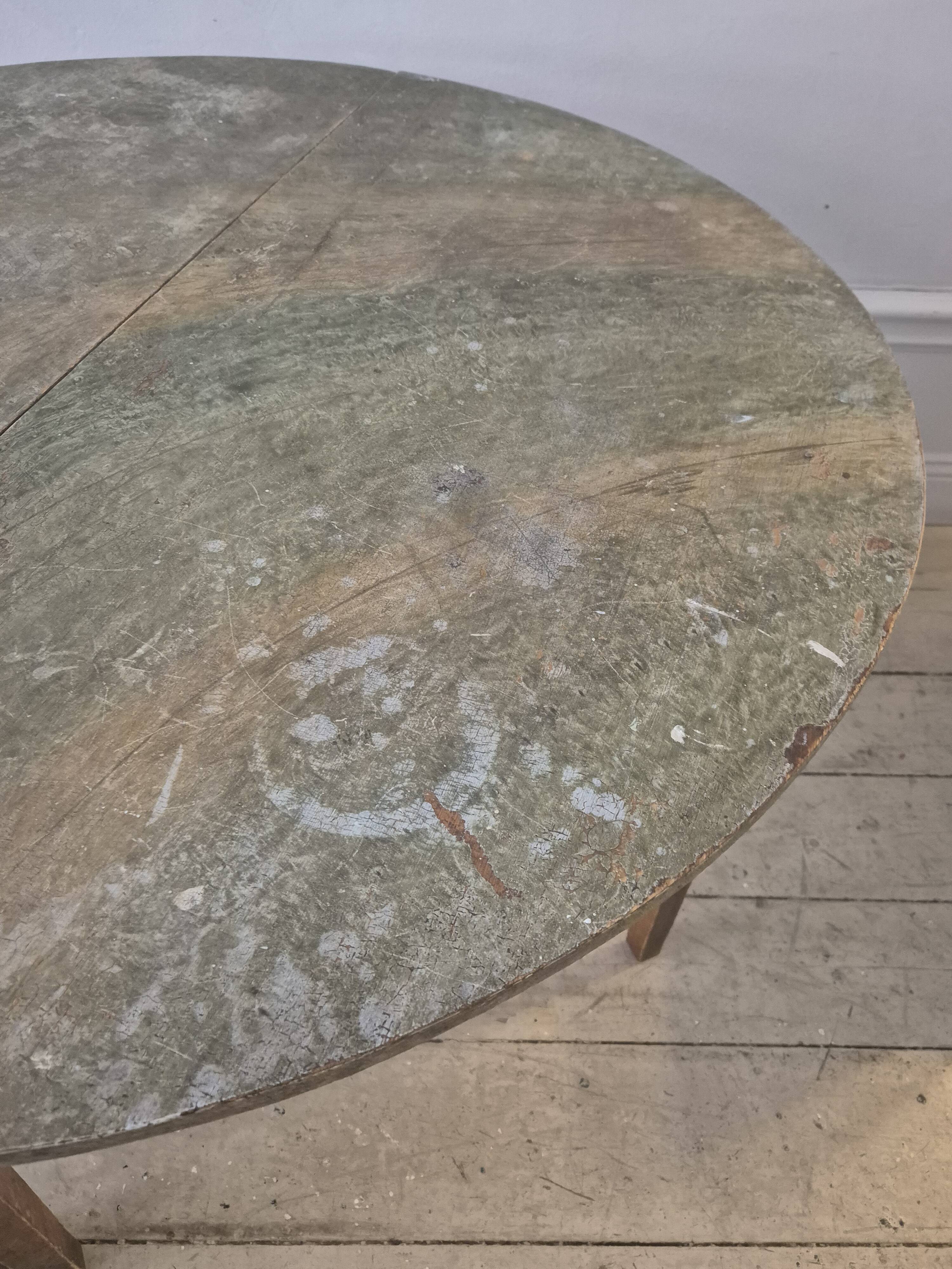 Half-moon tables with original marbled tops, Swedish provincial style Allmoge, 1860s