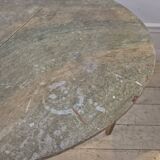 Half-moon tables with original marbled tops, Swedish provincial style Allmoge, 1860s