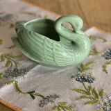 Almond green ceramic swan