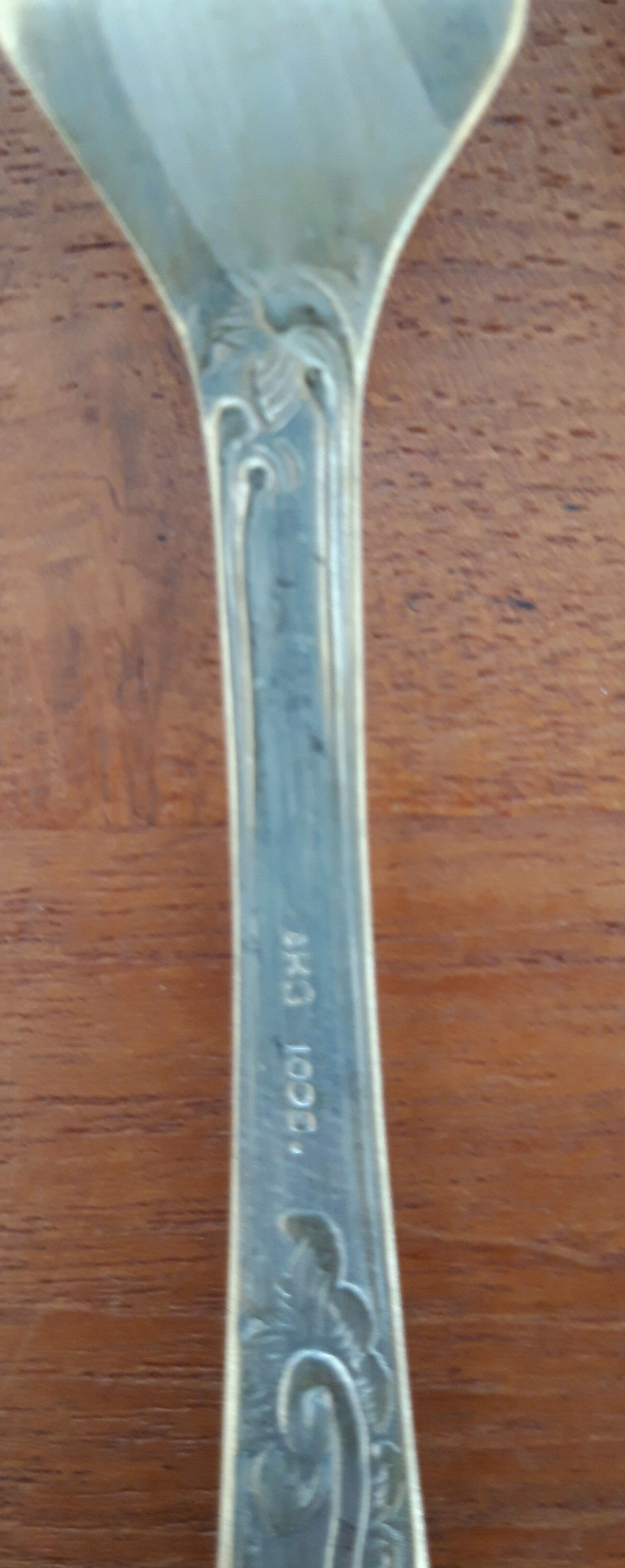 Set of silvered metal cutlery 1/1000th