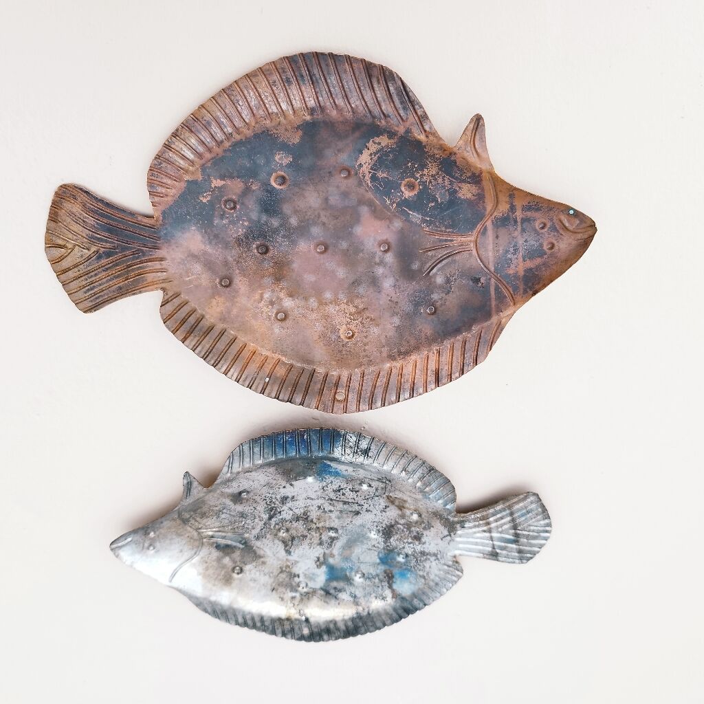 Poissons vénitiens cuivre décoration vintage