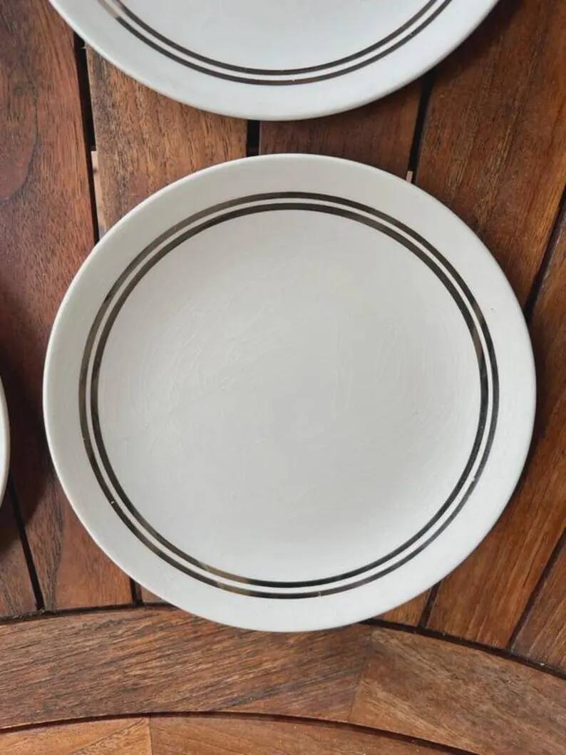 Set of 5 dessert plates Gien – model 4607 vintage - Diameter 19.5 cm