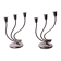 Pair of art deco candlesticks in stainless steel 3 flames, Spain, 1970